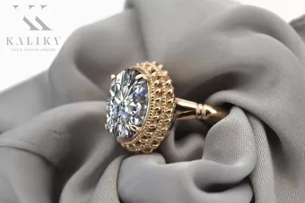 Ένα ροζ κόκκινο χρυσό δαχτυλίδι 14k 585 με Ζυρκόνια vrc068 Vintage