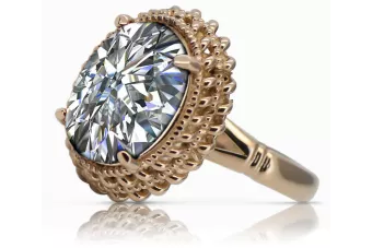 Ένα ροζ κόκκινο χρυσό δαχτυλίδι 14k 585 με Ζυρκόνια vrc068 Vintage