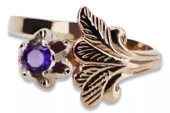Ring of Pink Red Gold 14k 585 S Alexandrite VRC169 Vintage