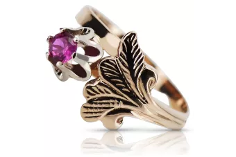 Δαχτυλίδι από ροζ κόκκινο χρυσό 14k 585 με Amethyst vrc169 Vintage