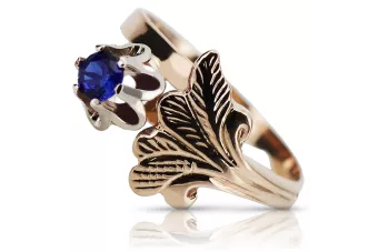 Ring z ružového červeného zlata 14k 585 s VRC169 Vintage Sapphire