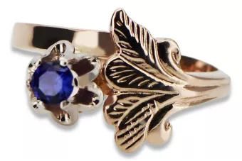 Russische sowjetische Rose 14 Karat 585 Gold Alexandrit Rubin Smaragd Saphir Zirkon Ring vrc014