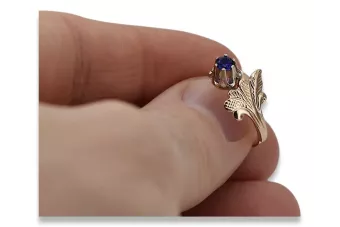 Ring z ružového červeného zlata 14k 585 s VRC169 Vintage Sapphire