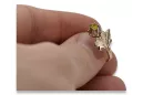 خاتم من الذهب الأحمر الوردي 14k 585 مع Peridot vrc169