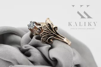 Ring z ružového červeného zlata 14k 585 so zirkónom VRC169 Vintage