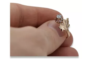 Російська радянська троянда, золото 585 проби, александрит, рубін, смарагд, сапфір, циркон, каблучка vrc014