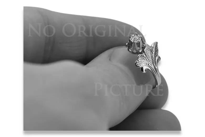 Pierścionek z różowego czerwonego złota srebrny pozłacany 925 Oprawa vrc169rp Vintage