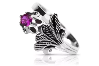Silver Russian 925 Ring s Rubin VRC169s Vintage