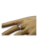 Srebrny pierścionek Rosyjski 925 z Rubinem vrc169s Vintage