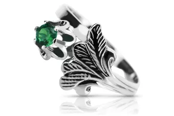 Silver Russian 925 Ring s Emerald Vrc169s Vintage