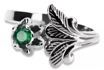 Ασημένιο δαχτυλίδι Ρωσικό 925 με Emerald vrc169s Vintage