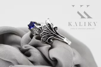 Ασημένιο δαχτυλίδι Ρωσικό 925 με Ζαφείρι vrc169s Vintage