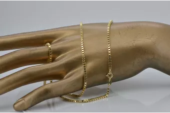 Italienisches Gelb 14 Karat Gold Quadratische Kette cc096y