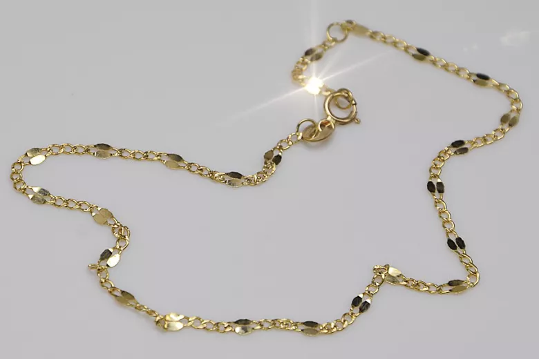 Gelbes italienisches einzigartiges Figaro-Armband aus 14 Karat Gold, cb077y