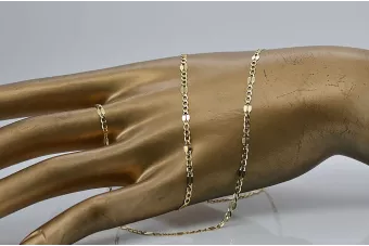 Brazalete Figaro único amarillo italiano de oro de 14k cb077y