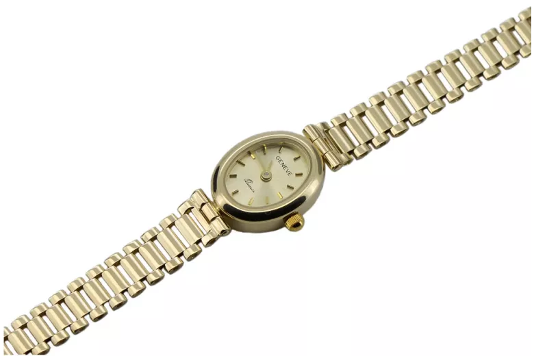 Prześliczny 14k 585 złoty damski zegarek Geneve lw099y