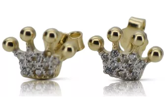 kopie der Libellenohrringe aus 14-karätigem 585er Gold mit Zirkonen cec015y
