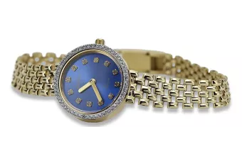 Жълто 14k злато 585 дамски часовник Geneve Lady Gift lw101ydbl