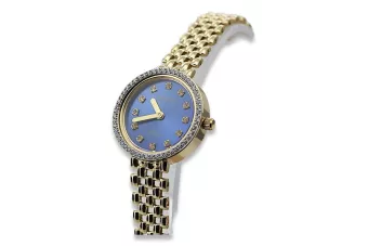 Υπέροχο 14K 585 χρυσό γυναικείο ρολόι Geneve lw101ydbl