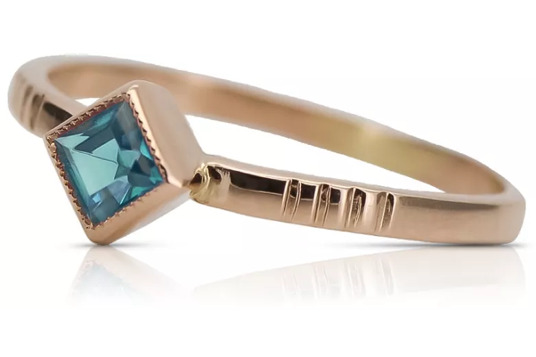 Russische sowjetische Rose 14 Karat 585 Gold Alexandrit Rubin Smaragd Saphir Zirkon Ring vrc014