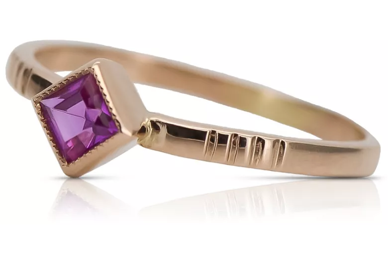 Ruso soviético rosa 14k 585 oro Alejandrita Rubí Esmeralda Zafiro Circón anillo vrc014