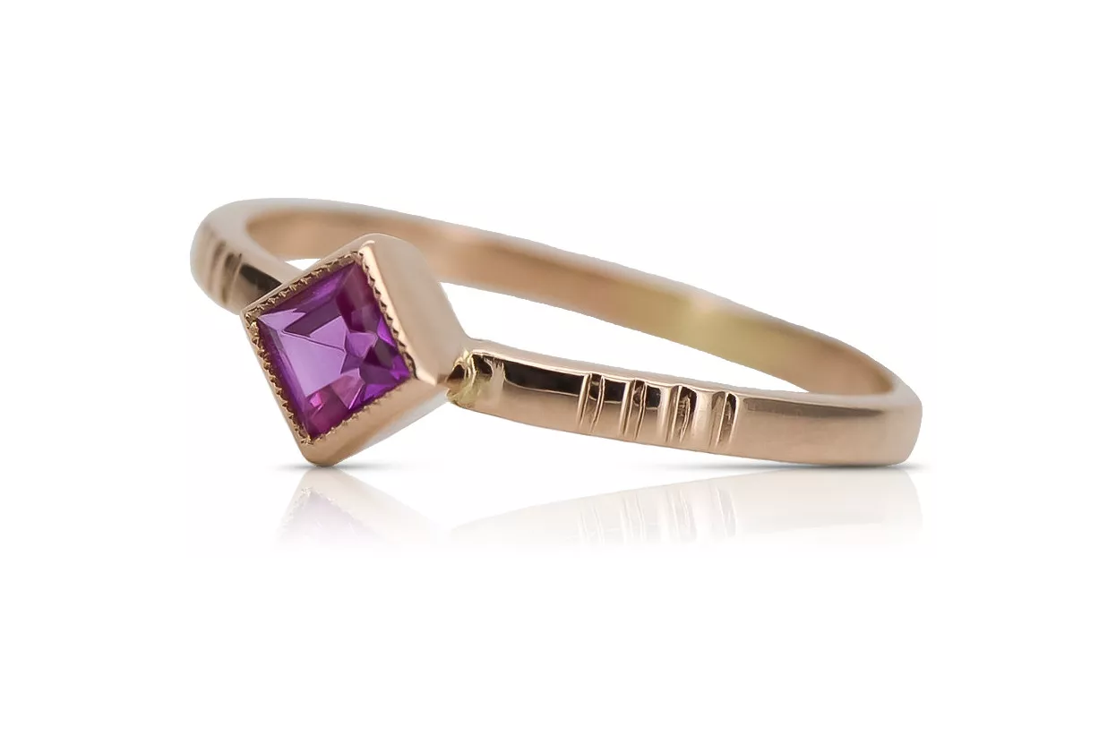 Ruso soviético rosa 14k 585 oro Alejandrita Rubí Esmeralda Zafiro Circón anillo vrc014