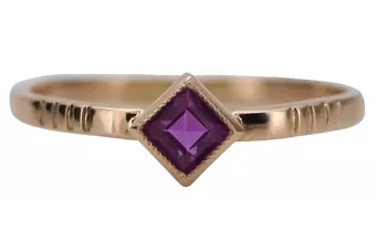 Δαχτυλίδι από ροζ κόκκινο χρυσό 14k 585 με Ρούμπι vrc138 Vintage