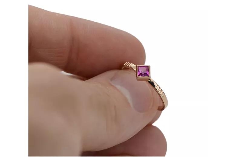 Ruso soviético rosa 14k 585 oro Alejandrita Rubí Esmeralda Zafiro Circón anillo vrc014