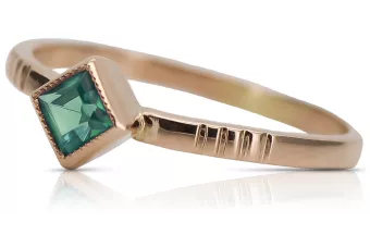 Vintage rose pink 14k gold 585 Emerald ring vrc138 Vintage
