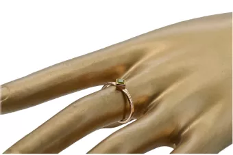 Rožinis raudonas aukso žiedas 14k 585 su Peridotu vrc138 Vintage