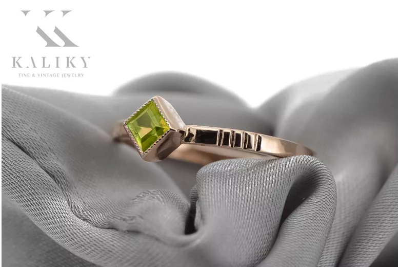 Δαχτυλίδι από ροζ χρυσό 14k 585 με περίδοτο vrc138 Vintage