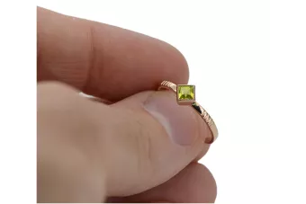 Rožinis raudonas aukso žiedas 14k 585 su Peridotu vrc138 Vintage