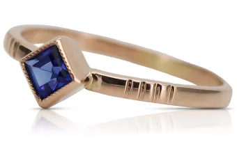 Δαχτυλίδι από ροζ χρυσό 14k 585 με ζαφείρι vrc138 Vintage