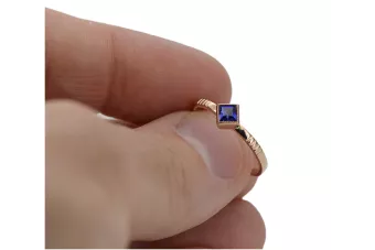 Δαχτυλίδι από ροζ χρυσό 14k 585 με ζαφείρι vrc138 Vintage