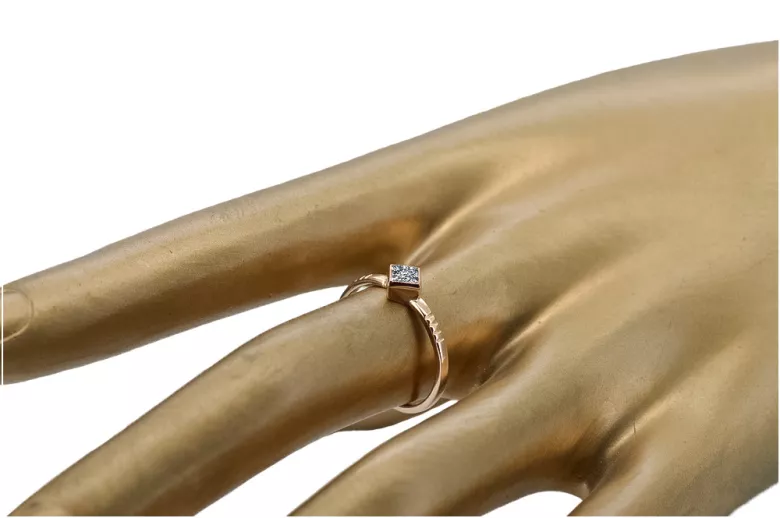 Δαχτυλίδι από ροζ κόκκινο χρυσό 14k 585 με Ζυρκόνια vrc138 Vintage