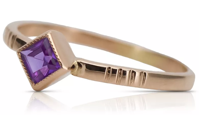 Ruso soviético rosa 14k 585 oro Alejandrita Rubí Esmeralda Zafiro Circón anillo vrc014
