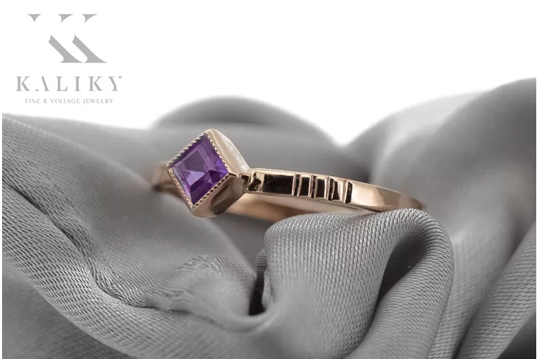 Ruso soviético rosa 14k 585 oro Alejandrita Rubí Esmeralda Zafiro Circón anillo vrc014