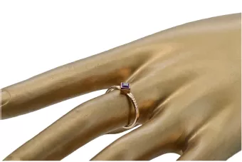 14k 585 rožinio raudono aukso žiedas su Alexandrite vrc138 Vintage