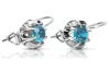 Vintage 925 Silver aquamarine earrings vec062s