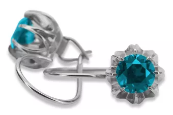 Russisches sowjetisches Silber 925 Alexandrit Rubin Smaragd Saphir Aquamarin Zirkon ... Ohrringe vec062s