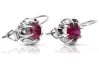 Vintage 925 Silver ruby earrings vec062s