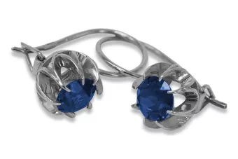 Plata soviética rusa 925 Alejandrita Rubí Esmeralda Zafiro Aguamarina Zircón ... Pendientes VEC062S