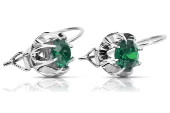 Vintage 925 Silver emerald earrings vec062s