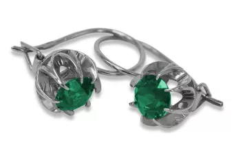 Vintage 925 Silver emerald earrings vec062s