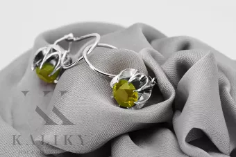 Vintage 925 Silver peridot earrings vec062s