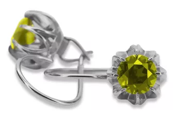 Vintage 925 Silver peridot earrings vec062s