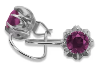 Plata soviética rusa 925 Alejandrita Rubí Esmeralda Zafiro Aguamarina Zircón ... Pendientes VEC062S