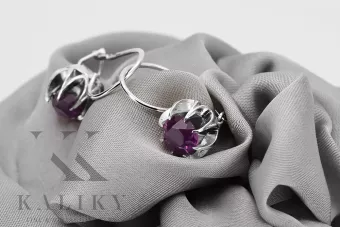 Vintage 925 Silver amethyst earrings vec062s