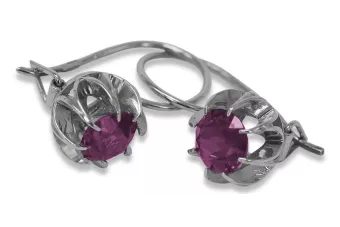 Vintage 925 Silver amethyst earrings vec062s