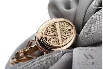 Κορδόνια από ροζ 14k χρυσό 585 οβάλ vintage ven196